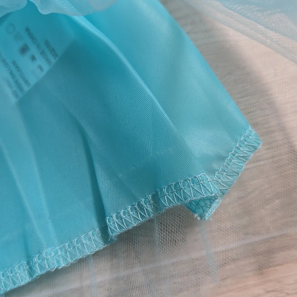 Girls Turquoise Ballet Tutu Skirt Dance Halloween Costume Birthday Party Sz 8-9Y
